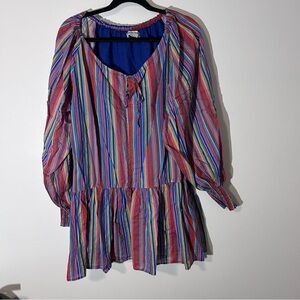 CHARLIE HOLIDAY mariana mini dress in multi stripe